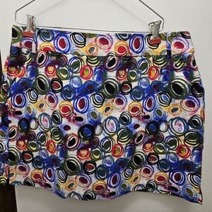 Attyre Multicolor Circle Pattern Mini Skirt